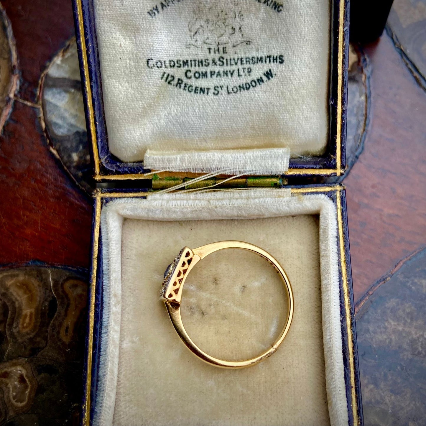 Art Deco Sapphire and Diamond Ring - Square Shape