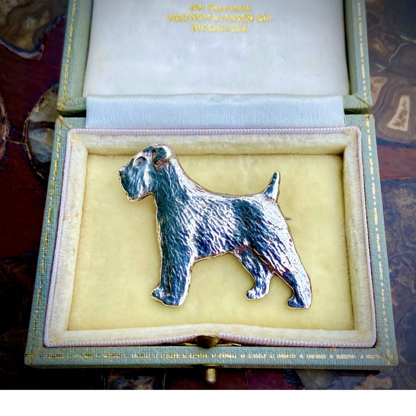 Silver Terrier Dog Brooch