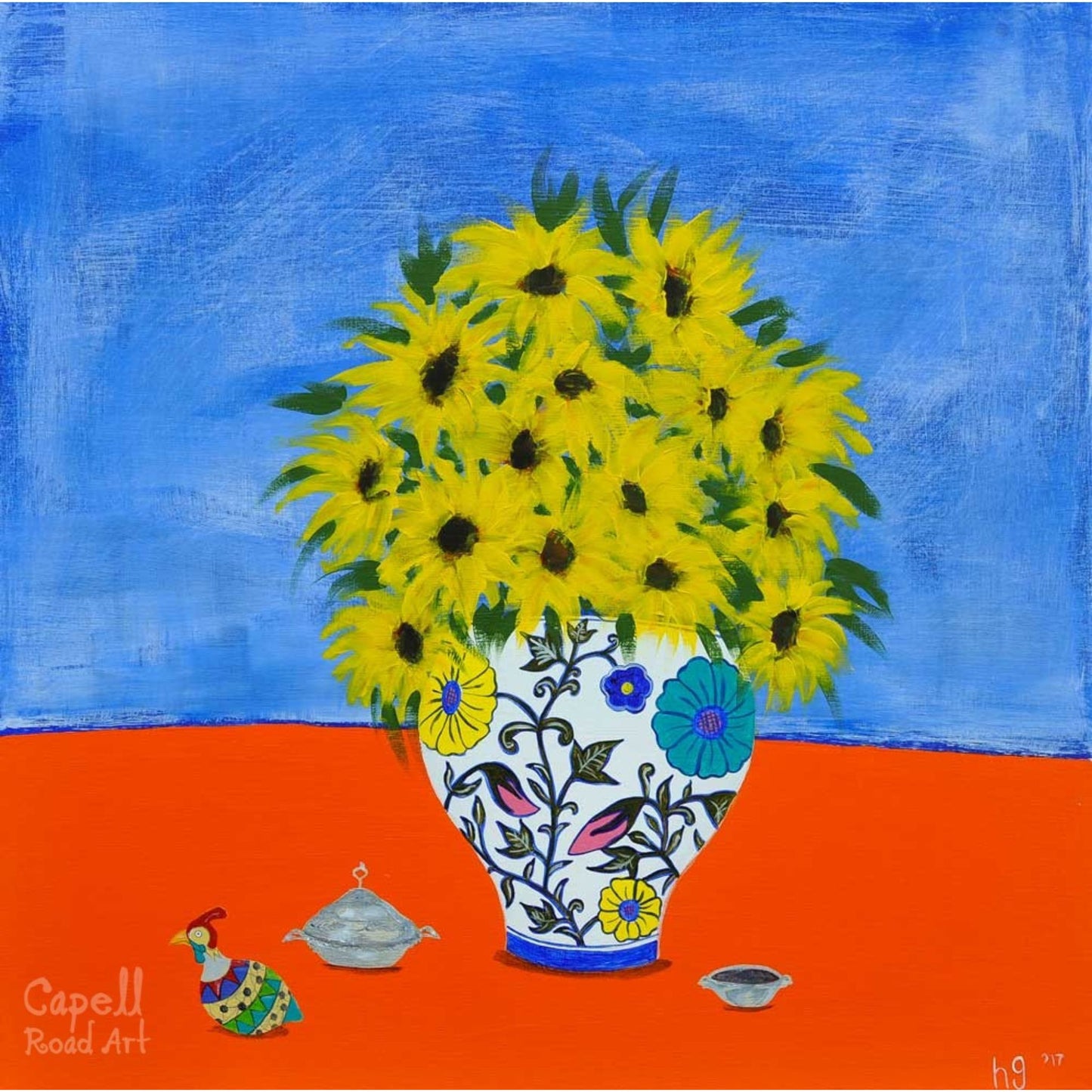 Still Life with Daisies Art Card by Artist Helen Gray