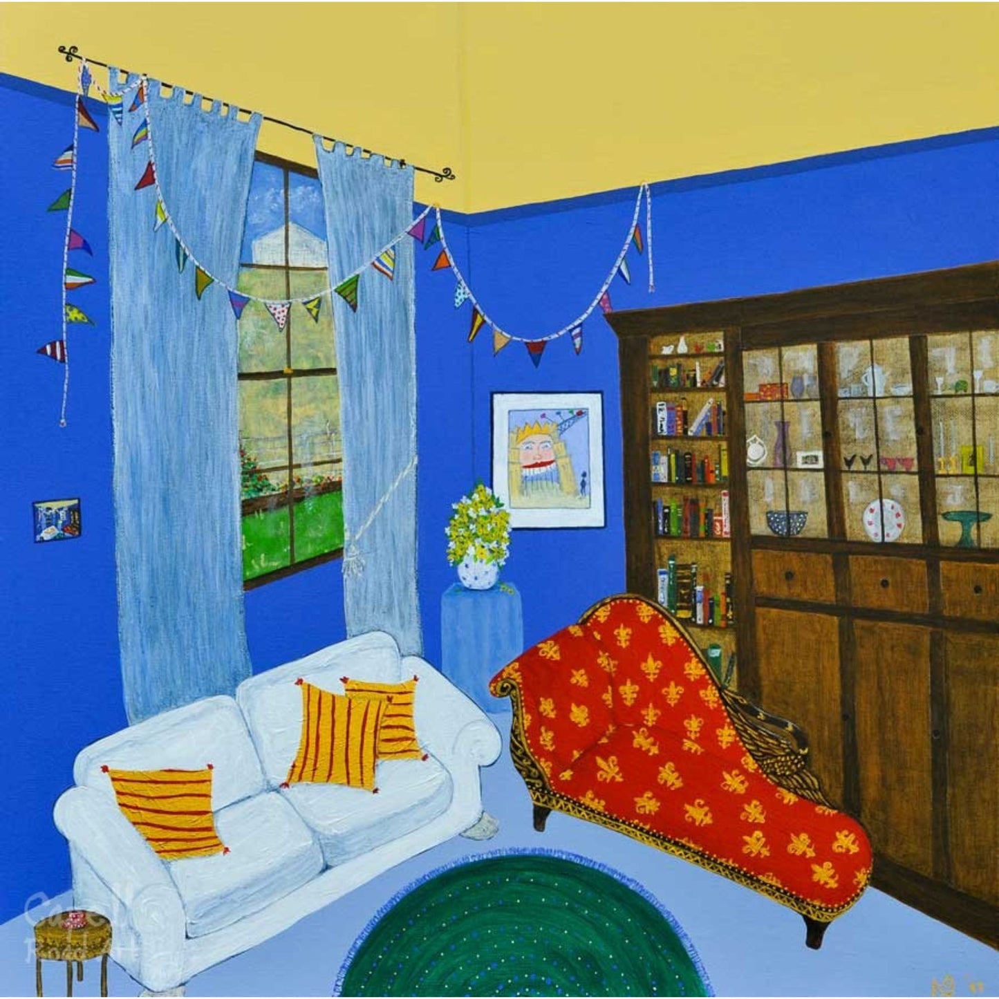 Luna Park and Chaise Longue Art Card by Artist Helen Gray