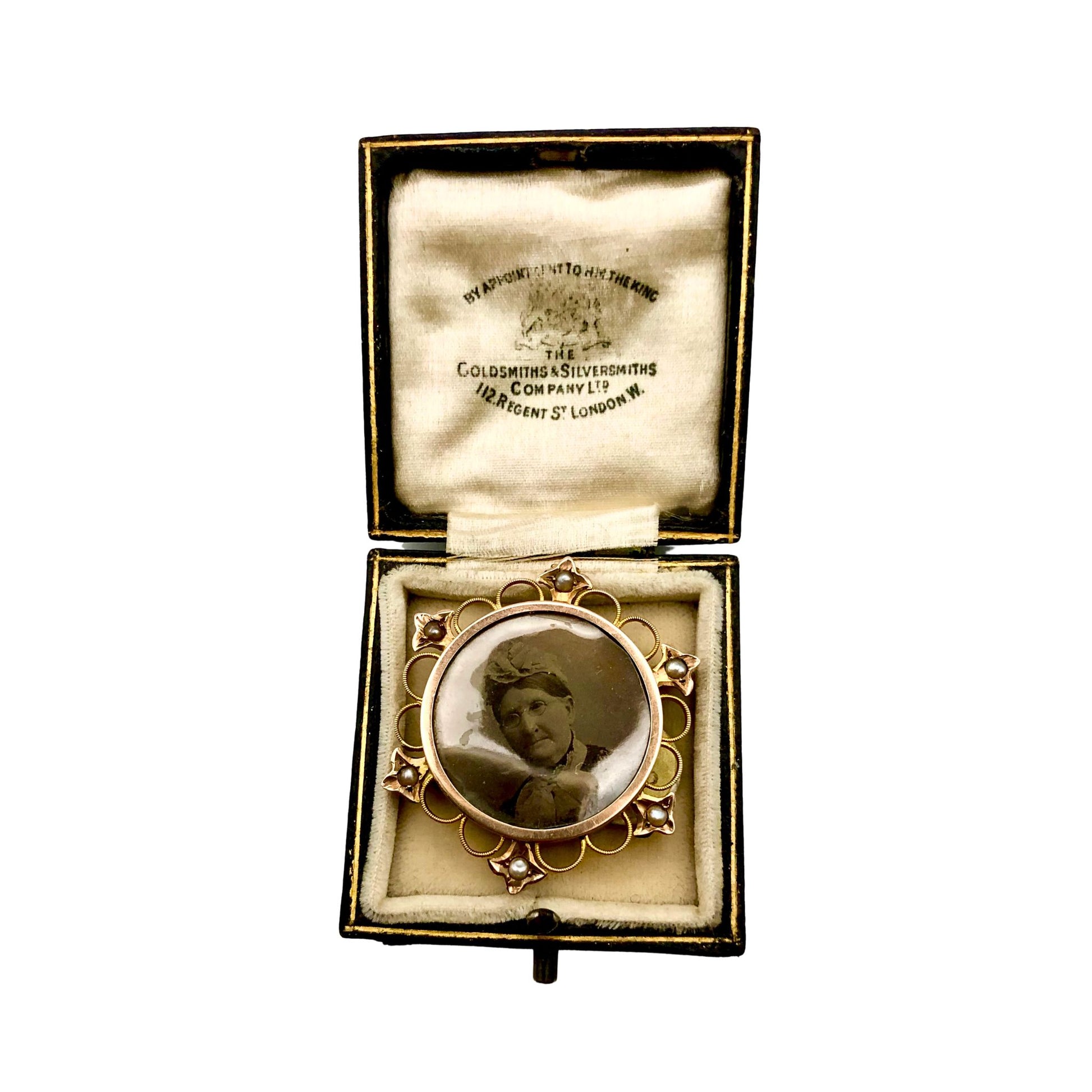 Antique Double Sided Photo Brooch