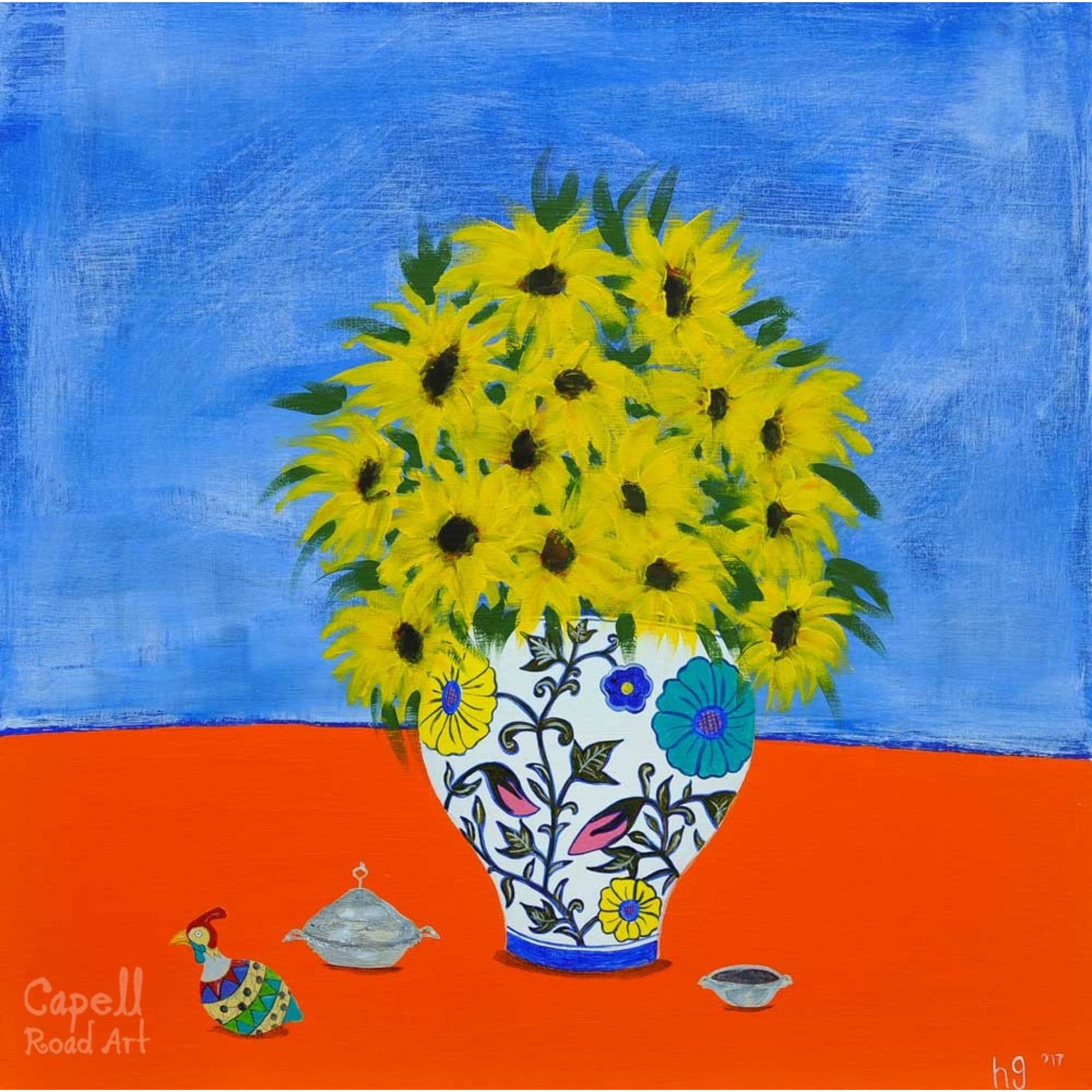 Still Life with Daisies Art Card by Artist Helen Gray 