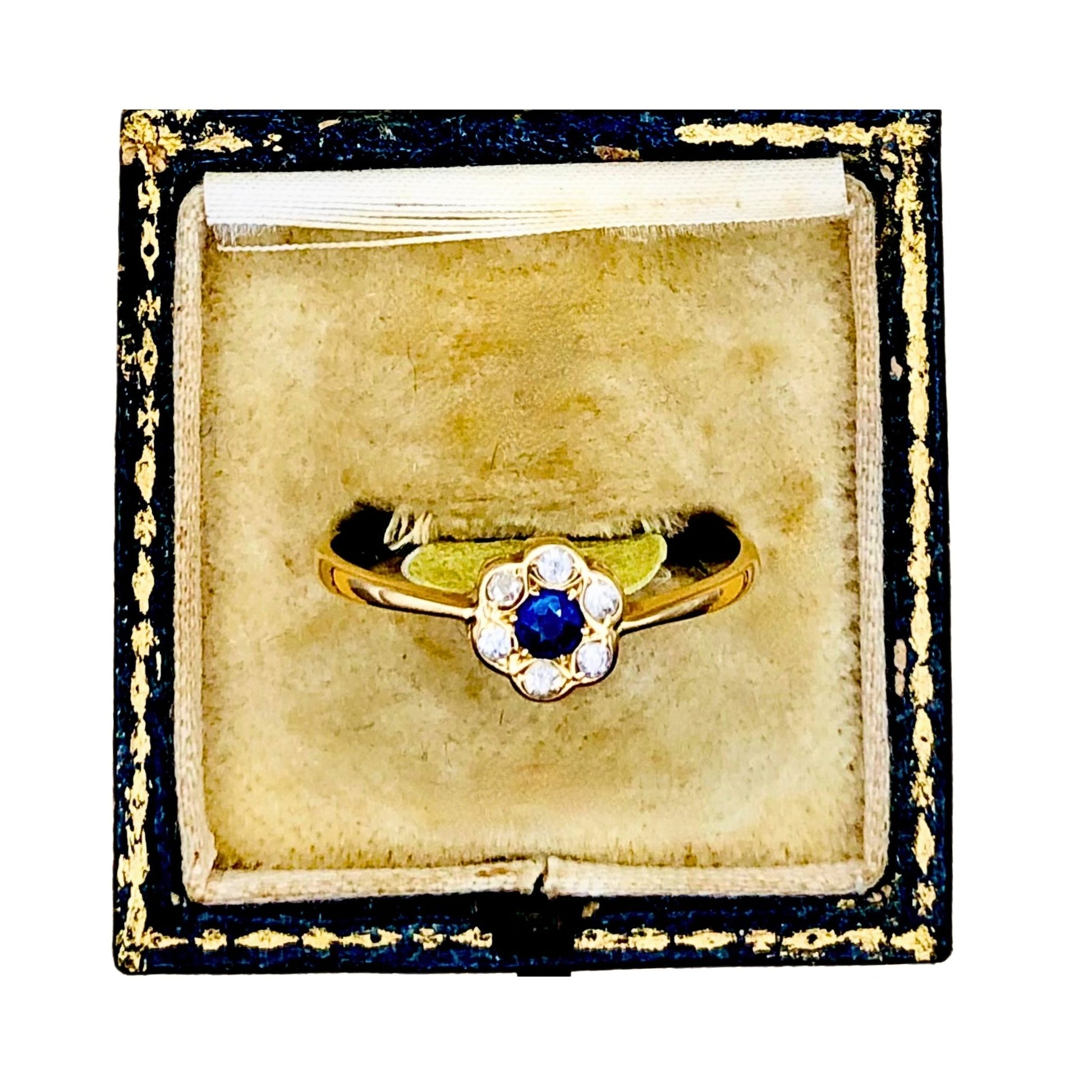 Sapphire & Diamond Daisy Ring