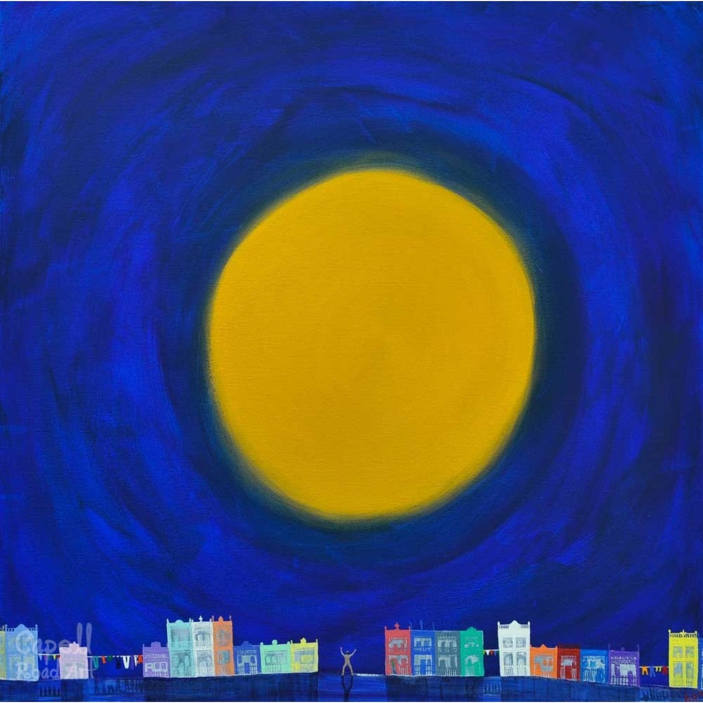 Cyril's Super Moon Art Card by Artist Helen Gray