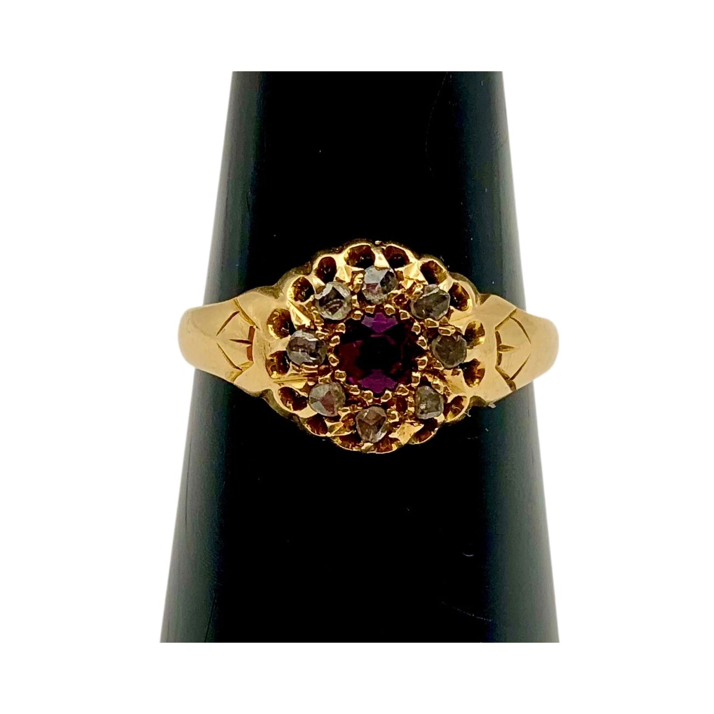 Antique Ruby & Diamond Target Ring