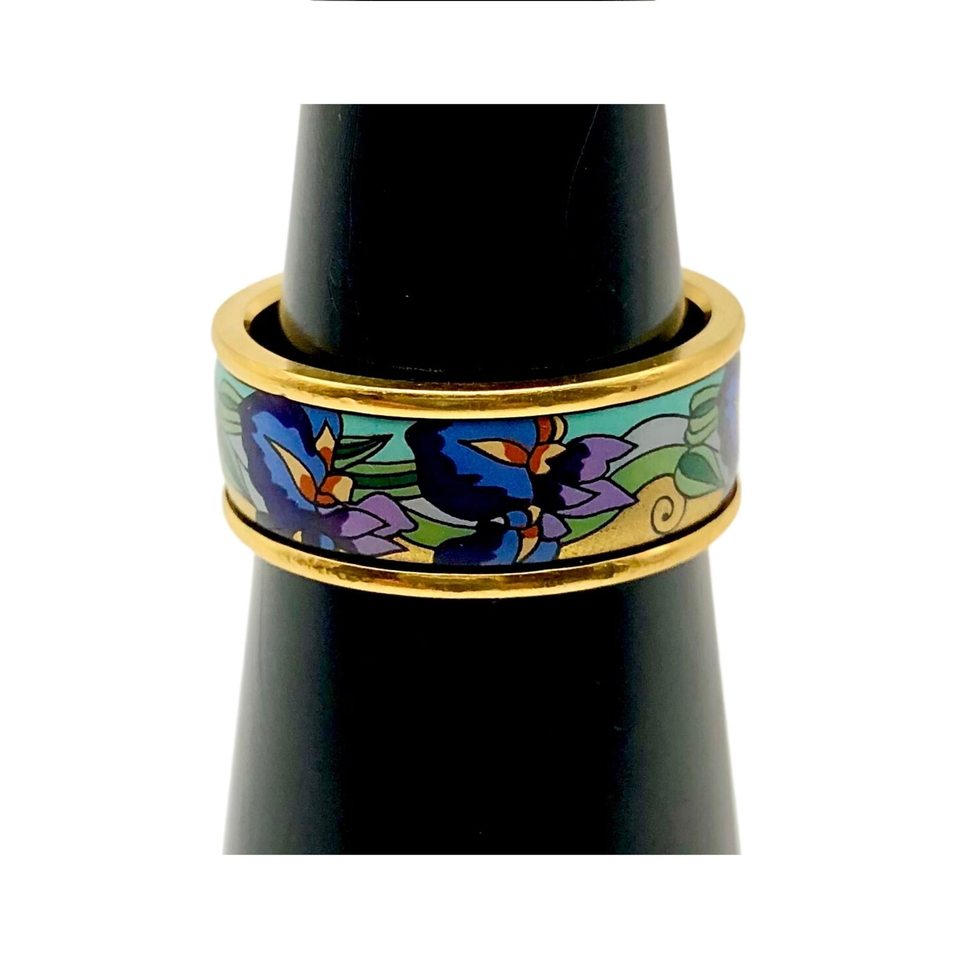 Monet Iris Design Enamel Ring