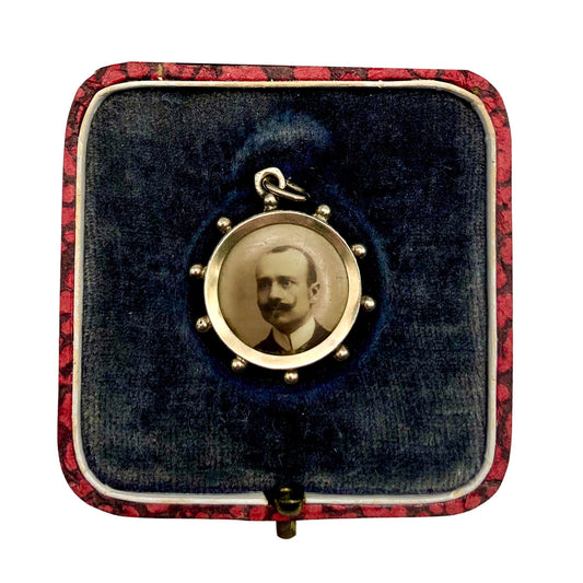 Austrian Antique Shipwheel Silver Photo Locket