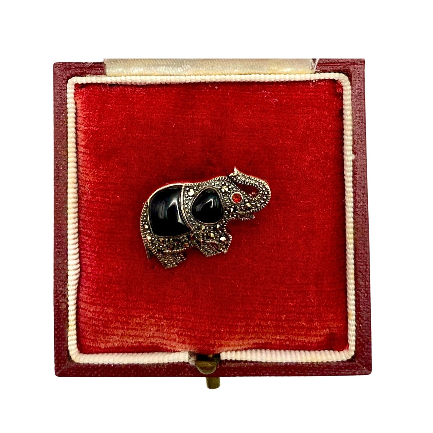 Marcasite Elephant Brooch