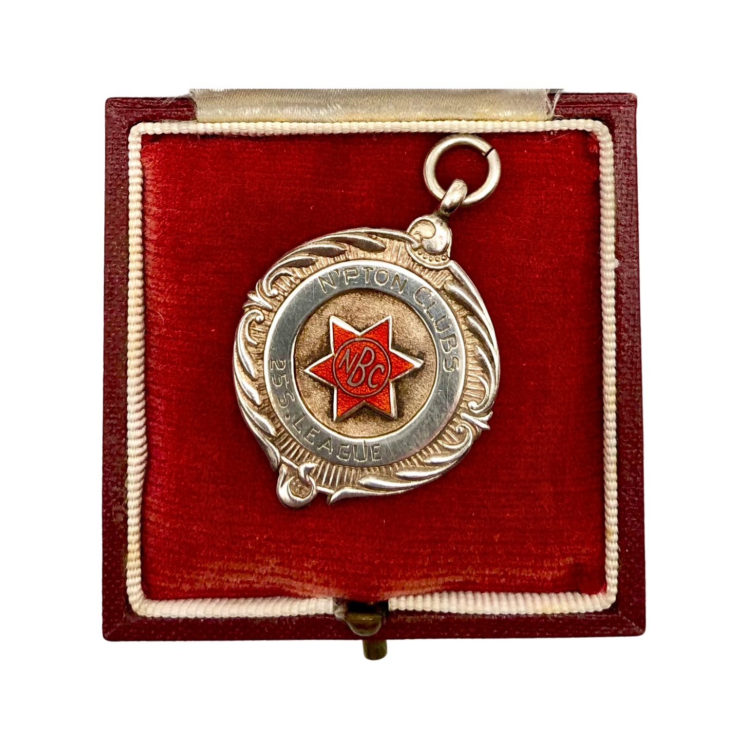 Silver Fob Medal with Red Star